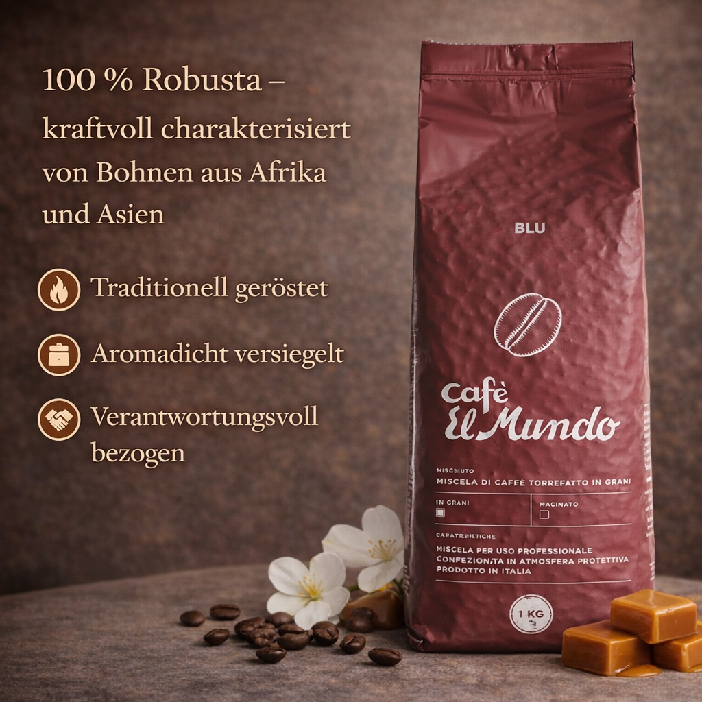 CAFFE EL MUNDO BLU  Espressobohnen