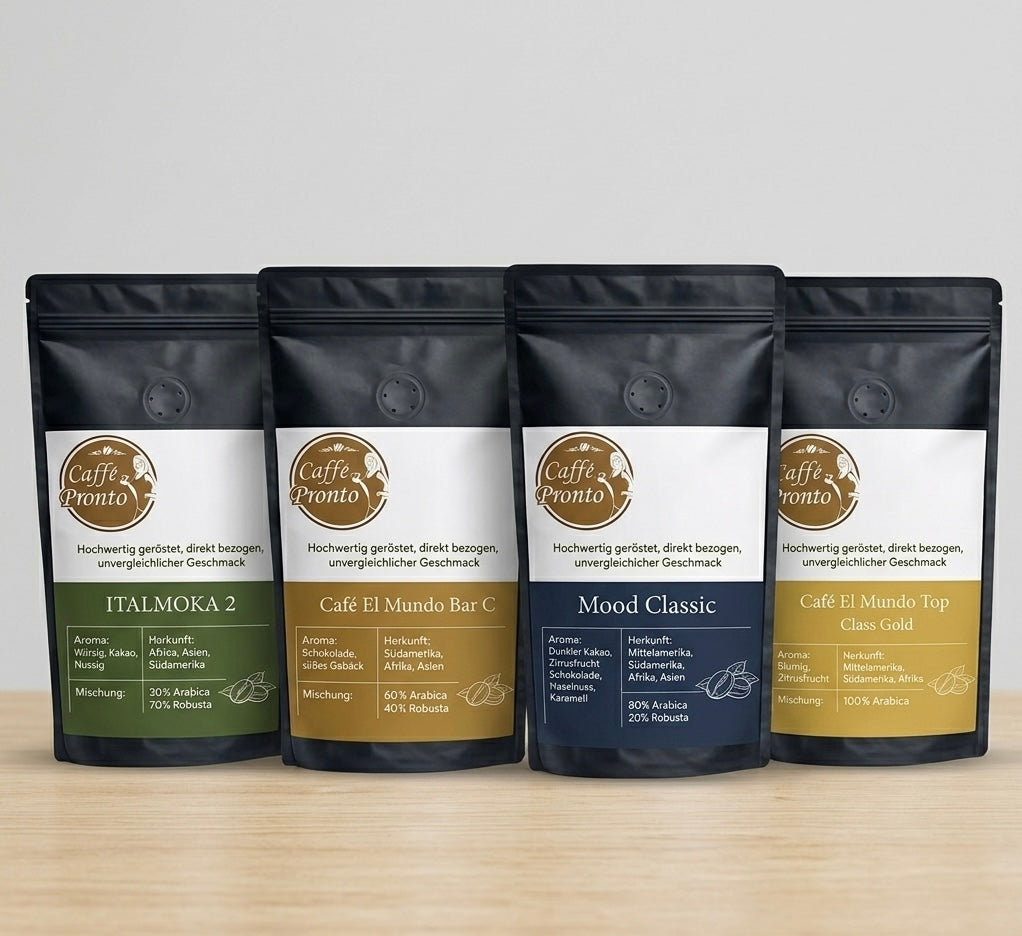 Finde deinen Lieblingsespresso – ohne Fehlkäufe (4 Sorten Probierpaket • 4×250g)