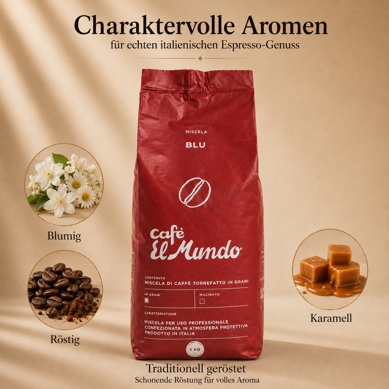 BLU- Kräftige Robusta trifft florale Finesse-Espresso Komposition