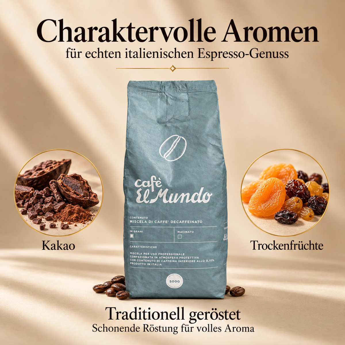 DECAFFEINATO – Vollmundiger Genuss ohne Koffein – Espresso Komposition