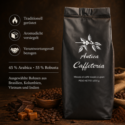 ANTICA CAFETERIA – Traditioneller Genuss mit feiner Karamellnote  – Espresso Komposition